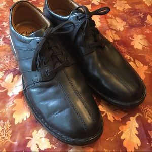 New Clarks Collection Soft Cushion Leather Black Casual Shoes Men's Size 9.5